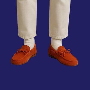 Tod’s Burnt Orange Suede Driving Loafers – Size 13.5 – Italian Luxury Slip-Ons